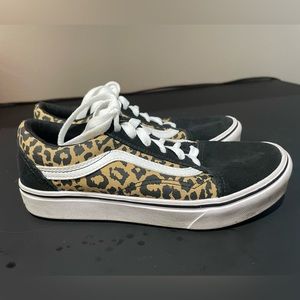 Juniors size 4 black and leopard Vans. Lightly worn. Very clean.
